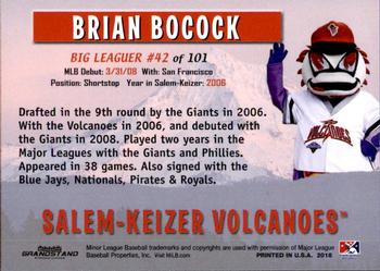 2018 Grandstand Salem-Keizer Volcanoes 20 Years of Success #42 Brian Bocock Back