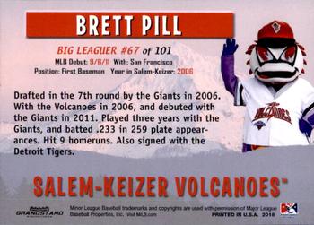2018 Grandstand Salem-Keizer Volcanoes 20 Years of Success #67 Brett Pill Back