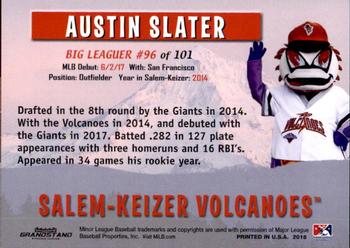 2018 Grandstand Salem-Keizer Volcanoes 20 Years of Success #96 Austin Slater Back