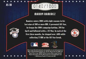 2005 Donruss - All-Stars AL #AS-10 Manny Ramirez Back