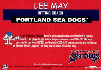 2018 Grandstand Portland Sea Dogs #NNO Lee May Back