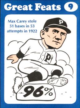 1972 Laughlin Great Feats of Baseball #9 Max Carey Front