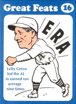 1972 Laughlin Great Feats of Baseball #16 Lefty Grove Front