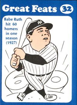 1972 Laughlin Great Feats of Baseball #32 Babe Ruth Front