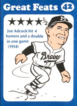 1972 Laughlin Great Feats of Baseball #42 Joe Adcock Front
