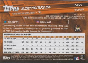 2018 Topps Archives Signature Series - Justin Bour Buyback Autographs #181 Justin Bour Back