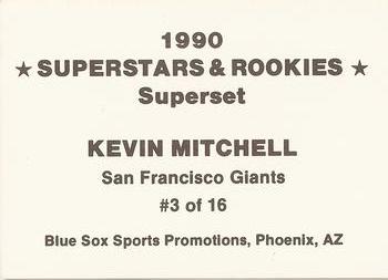 1990 Blue Sox Superstars & Rookies Superset (unlicensed) #3 Kevin Mitchell Back