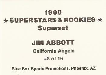 1990 Blue Sox Superstars & Rookies Superset (unlicensed) #8 Jim Abbott Back