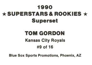 1990 Blue Sox Superstars & Rookies Superset (unlicensed) #9 Tom Gordon Back