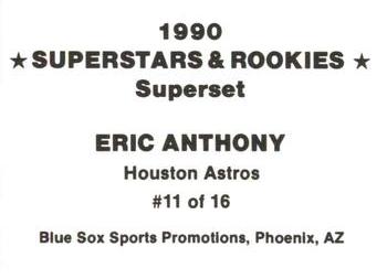 1990 Blue Sox Superstars & Rookies Superset (unlicensed) #11 Eric Anthony Back