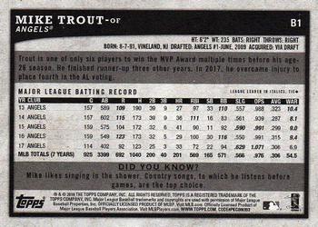 2018 Topps Big League - Box Cut Outs #B1 Mike Trout Back