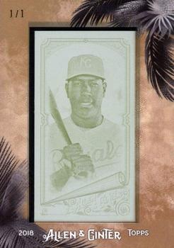 2018 Topps Allen & Ginter - Framed Mini Yellow Printing Plate #281 Salvador Perez Front