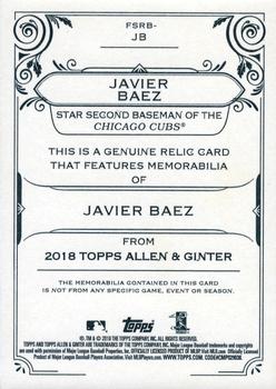 2018 Topps Allen & Ginter - Full-Size Relics #FSRB-JB Javier Baez Back