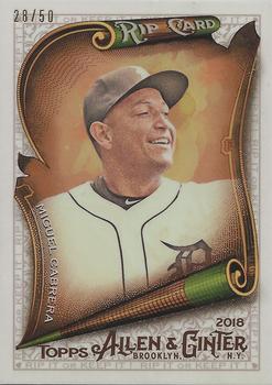 2018 Topps Allen & Ginter - Rip Cards #RIP-30 Miguel Cabrera Front