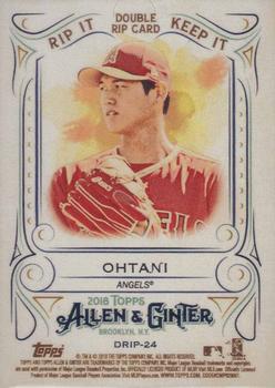 2018 Topps Allen & Ginter - Double Rip Cards #DRIP-24 Mike Trout/Shohei Ohtani Back