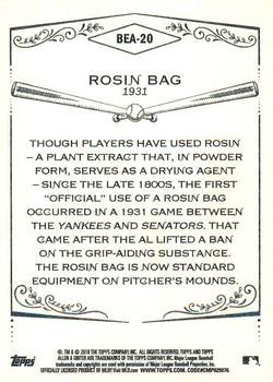 2018 Topps Allen & Ginter - Baseball Equipment of the Ages #BEA-20 Rosin Bag Back