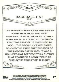 2018 Topps Allen & Ginter - Baseball Equipment of the Ages #BEA-24 Baseball Hat Back