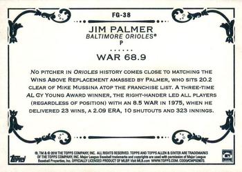 2018 Topps Allen & Ginter - Fantasy Goldmine #FG-38 Jim Palmer Back