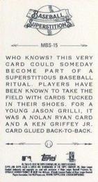2018 Topps Allen & Ginter - Mini Baseball Superstitions #MBS-15 Baseball Cards Back