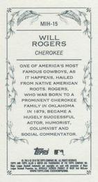 2018 Topps Allen & Ginter - Mini Indigenous Heroes #MIH-15 Will Rogers Back