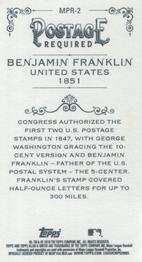 2018 Topps Allen & Ginter - Mini Postage Required #MPR-2 Benjamin Franklin Back