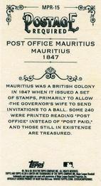 2018 Topps Allen & Ginter - Mini Postage Required #MPR-15 Post Office Mauritius Back
