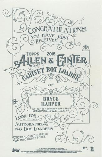 2018 Topps Allen & Ginter - Box Loaders #BL-6 Bryce Harper Back