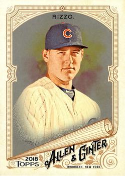 2018 Topps Allen & Ginter - Silver Glossy #32 Anthony Rizzo Front