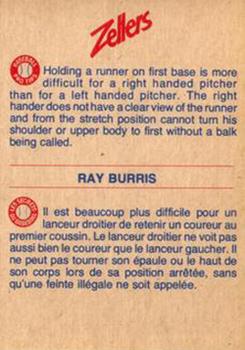 1982 Zellers Montreal Expos #20A Ray Burris Back