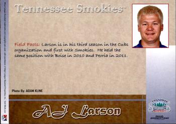 2012 Grandstand Tennessee Smokies #NNO A.J. Larson Back