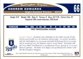 2013 Grandstand Burlington Royals #6 Andrew Edwards Back