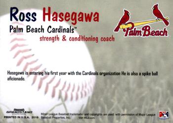 2018 Grandstand Palm Beach Cardinals #NNO Ross Hasegawa Back