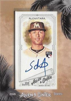 2018 Topps Allen & Ginter - Framed Mini Baseball Autographs #MA-SA Sandy Alcantara Front