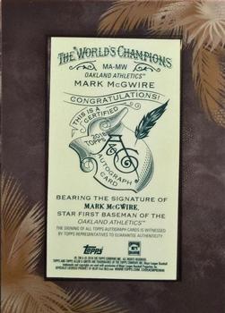 2018 Topps Allen & Ginter - Black Framed Mini Baseball Autographs #MA-MW Mark McGwire Back