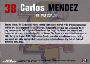2018 Grandstand Mississippi Braves #NNO Carlos Mendez Back