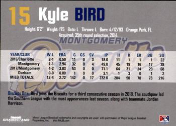 2018 Grandstand Montgomery Biscuits #2 Kyle Bird Back