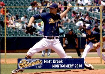 2018 Grandstand Montgomery Biscuits #14 Matt Krook Front