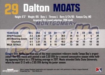 2018 Grandstand Montgomery Biscuits #22 Dalton Moats Back