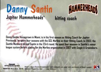 2018 Grandstand Jupiter Hammerheads #27 Danny Santin Back