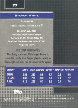 2005 Bowman's Best #77 Steven White Back