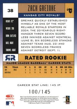 2005 Donruss - Stat Line Career #38 Zack Greinke Back