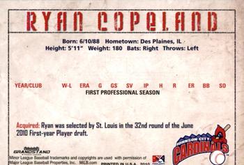 2010 Grandstand Johnson City Cardinals #4 Ryan Copeland Back