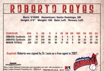 2010 Grandstand Johnson City Cardinals #26 Roberto Reyes Back