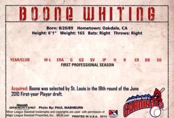 2010 Grandstand Johnson City Cardinals #36 Boone Whiting Back