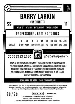 2018 Donruss Optic - Red #83 Barry Larkin Back
