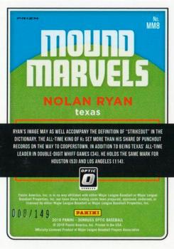 2018 Donruss Optic - Mound Marvels Blue #MM8 Nolan Ryan Back