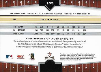 2005 Donruss Champions - Impressions Material #105 Jeff Bagwell Back