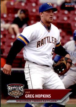 2011 Choice Wisconsin Timber Rattlers #10 Greg Hopkins Front