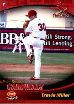 2013 Choice Palm Beach Cardinals #15 Travis Miller Front