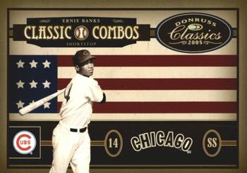 2005 Donruss Classics - Classic Combos Gold #CC-49 Ernie Banks / Reggie Jackson Front